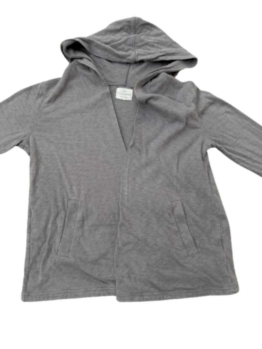 Banana Republic Heather Gray Jersey Knit Open-Front Hooded Cardigan - Picture 3 of 6